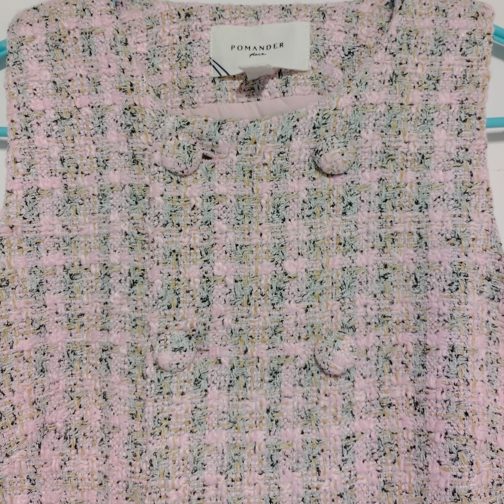 Pomander Place Bianca Tweed Dress Peoni Pink Size XS - Picture 4 of 8